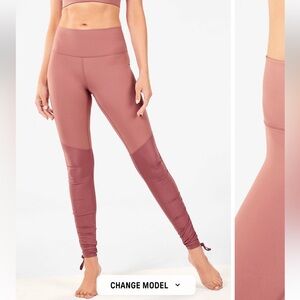 Fabletics Cashel Foldover Luxe Blush Pink Leggings- size Medium